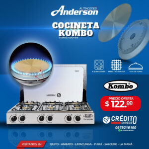 COCINETA KOMBO POMPEYA 100% INOXIDABLE DE 6Q. ENCENDIDO ELECT